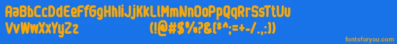Czcionka SinewyPersonalUseOnly – pomarańczowe czcionki na niebieskim tle