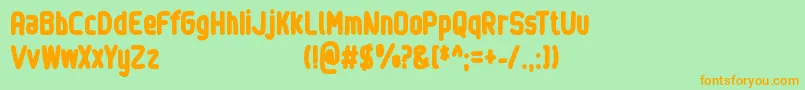 SinewyPersonalUseOnly-fontti – oranssit fontit vihreällä taustalla