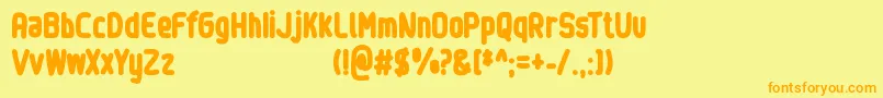 Fonte SinewyPersonalUseOnly – fontes laranjas em um fundo amarelo