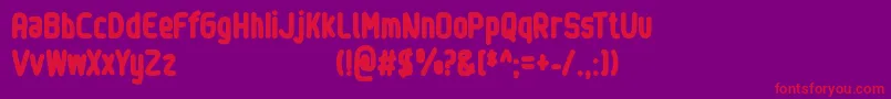 Police SinewyPersonalUseOnly – polices rouges sur fond violet