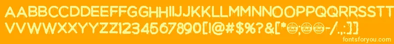 Moist Font – Yellow Fonts on Orange Background