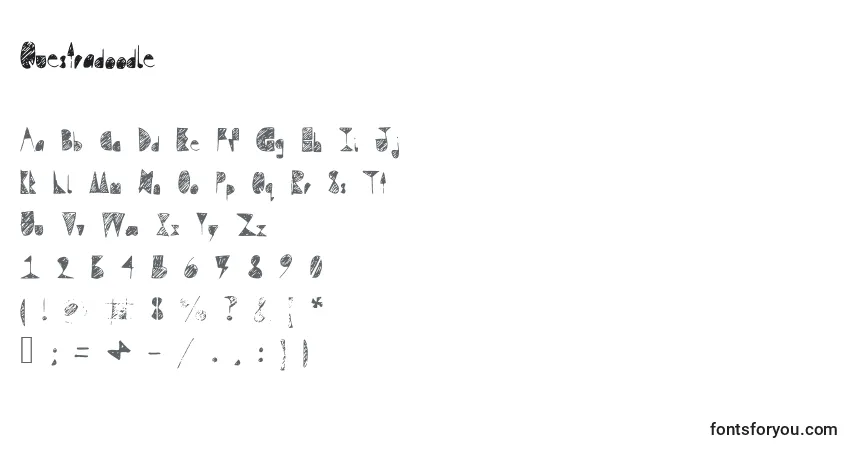 Schriftart Questradoodle – Alphabet, Zahlen, spezielle Symbole