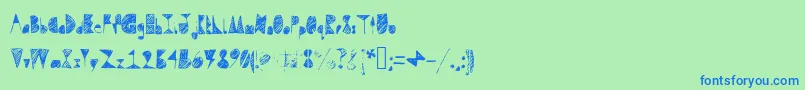 Police Questradoodle – polices bleues sur fond vert