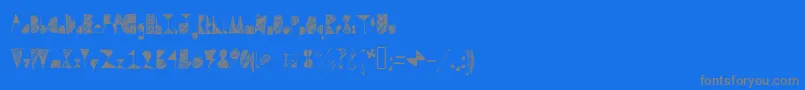 フォントQuestradoodle – 青い背景に灰色の文字