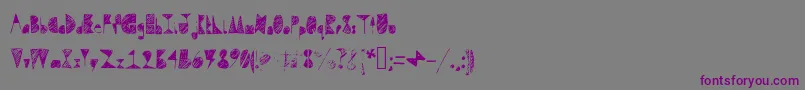 Шрифт Questradoodle – фиолетовые шрифты на сером фоне