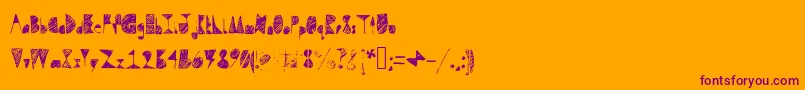 Questradoodle Font – Purple Fonts on Orange Background