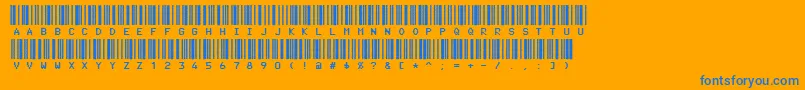 Code3xD Font – Blue Fonts on Orange Background