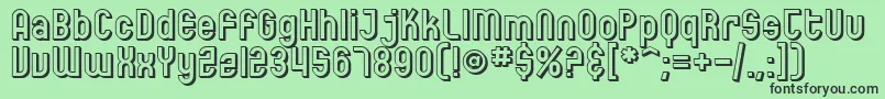 SfEccentricOpusShaded Font – Black Fonts on Green Background