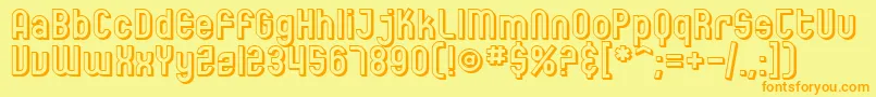 SfEccentricOpusShaded-Schriftart – Orangefarbene Schriften auf gelbem Hintergrund