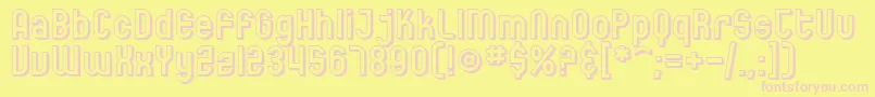 フォントSfEccentricOpusShaded – ピンクのフォント、黄色の背景