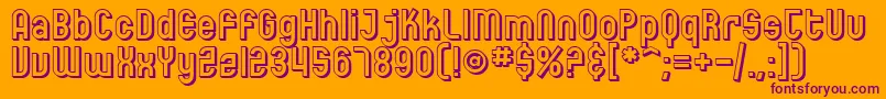 SfEccentricOpusShaded-Schriftart – Violette Schriften auf orangefarbenem Hintergrund