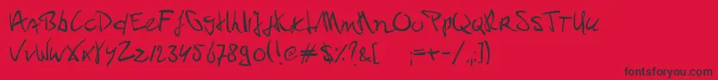 PaulPc-Schriftart – Schwarze Schriften auf rotem Hintergrund