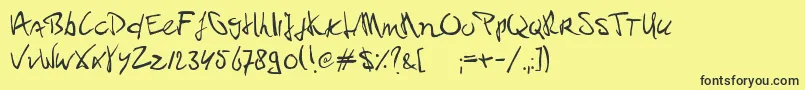 フォントPaulPc – 黒い文字の黄色い背景