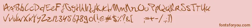 フォントPaulPc – ピンクの背景に茶色のフォント