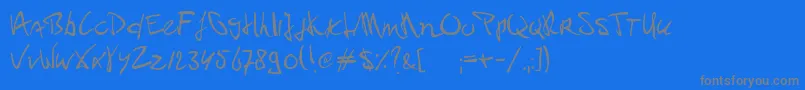 Lisätietoja PaulPc-fontista PaulPc-fontti – harmaat kirjasimet sinisellä taustalla