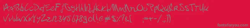 PaulPc Font – Gray Fonts on Red Background