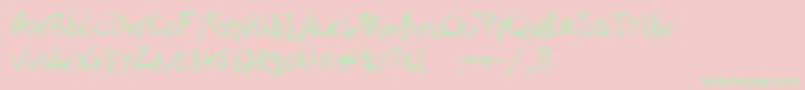 PaulPc-Schriftart – Grüne Schriften auf rosa Hintergrund