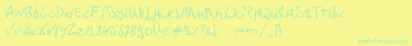 Fonte PaulPc – fontes verdes em um fundo amarelo