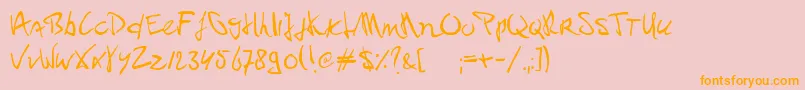 Шрифт PaulPc – оранжевые шрифты на розовом фоне