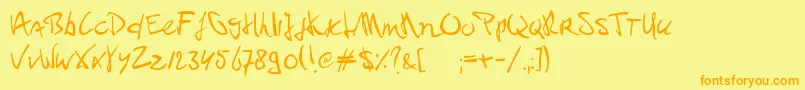 Шрифт PaulPc – оранжевые шрифты на жёлтом фоне
