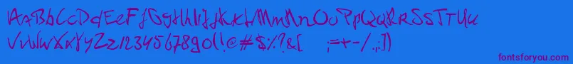 PaulPc Font – Purple Fonts on Blue Background