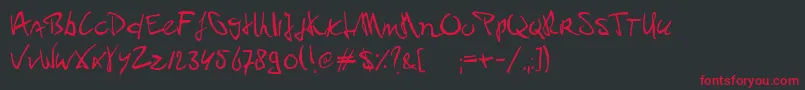 PaulPc-Schriftart – Rote Schriften auf schwarzem Hintergrund