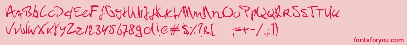 PaulPc-Schriftart – Rote Schriften auf rosa Hintergrund