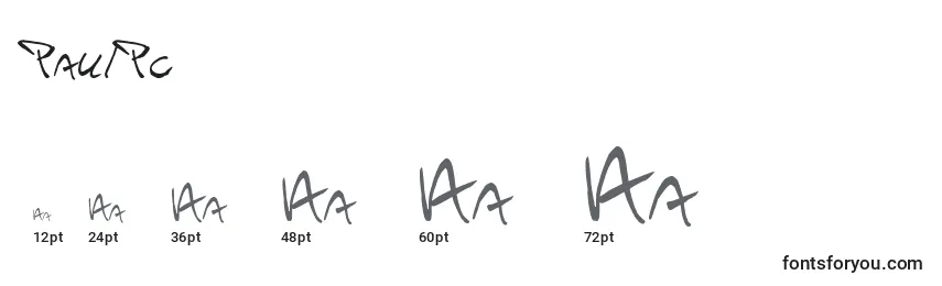 Größen der Schriftart PaulPc