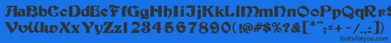 TutburB Font – Black Fonts on Blue Background