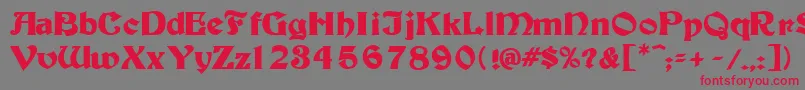 TutburB Font – Red Fonts on Gray Background