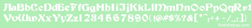 TutburB Font – White Fonts on Green Background