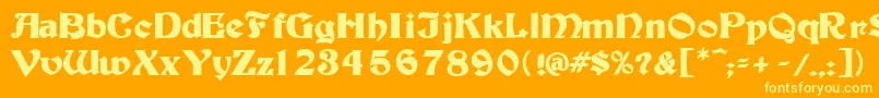 Fonte TutburB – fontes amarelas em um fundo laranja