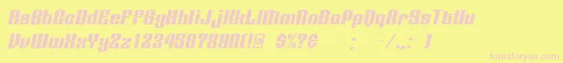 LinotyperoryOblique Font – Pink Fonts on Yellow Background