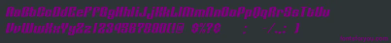 Czcionka LinotyperoryOblique – fioletowe czcionki na czarnym tle