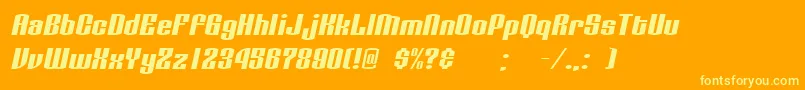 LinotyperoryOblique Font – Yellow Fonts on Orange Background