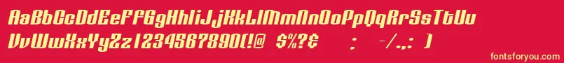 フォントLinotyperoryOblique – 黄色の文字、赤い背景