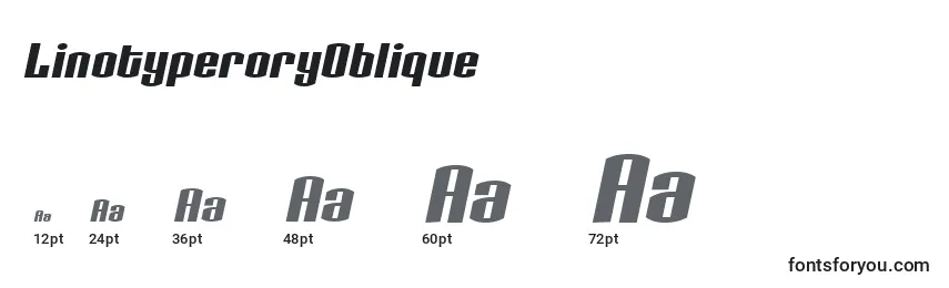 Размеры шрифта LinotyperoryOblique