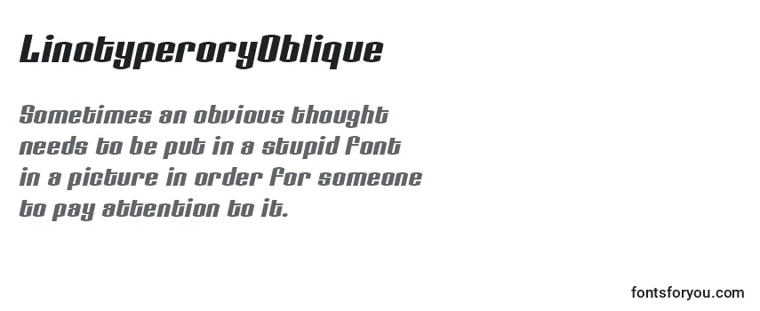Review of the LinotyperoryOblique Font