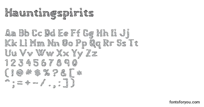 A fonte Hauntingspirits – alfabeto, números, caracteres especiais