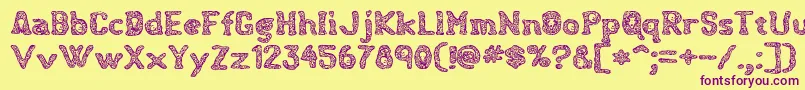 Hauntingspirits Font – Purple Fonts on Yellow Background