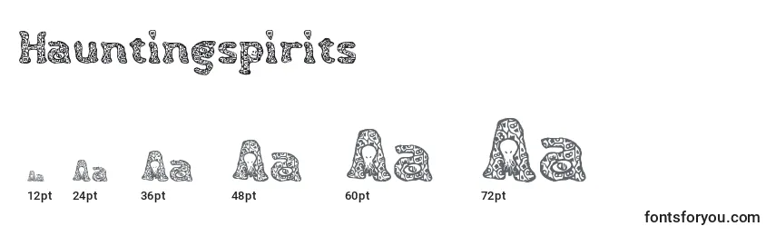 Размеры шрифта Hauntingspirits