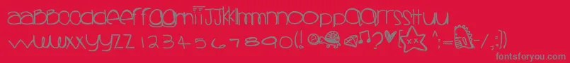Sprinklescolors-fontti – harmaat kirjasimet punaisella taustalla