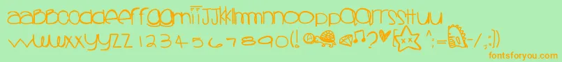 Sprinklescolors Font – Orange Fonts on Green Background