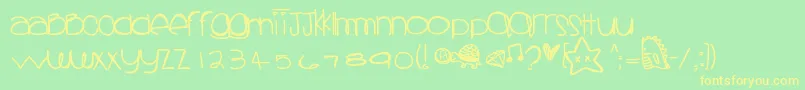 Sprinklescolors Font – Yellow Fonts on Green Background