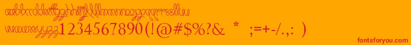 Fonte KeepItSimple – fontes vermelhas em um fundo laranja