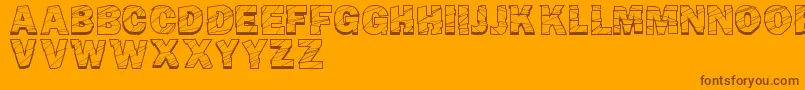 BrokenFluid Font – Brown Fonts on Orange Background