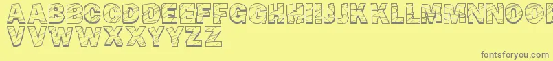 Fonte BrokenFluid – fontes cinzas em um fundo amarelo