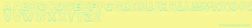 BrokenFluid Font – Green Fonts on Yellow Background