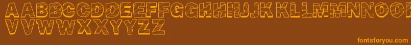 BrokenFluid Font – Orange Fonts on Brown Background