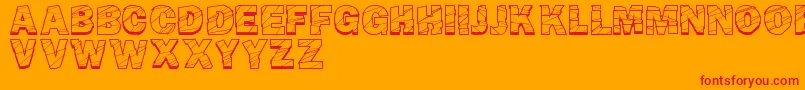 BrokenFluid Font – Red Fonts on Orange Background